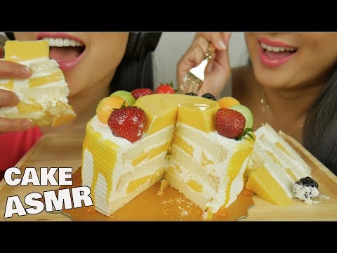 ASMR PUDDING FRUIT CAKE (SOFT RELAXING EATING SOUNDS) NO TALKING | SAS-ASMR