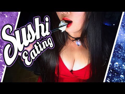 ASMR Eating Sushi with Tea 🍙🍣🍵 Chewing Mouth Sounds No Talking