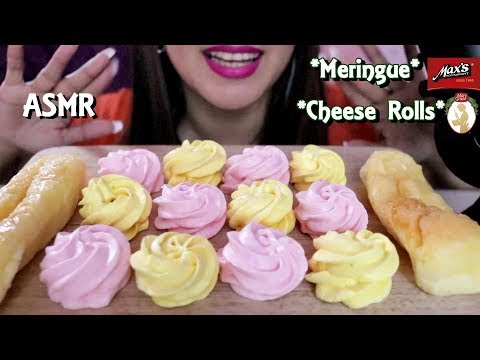 ASMR Meringue Cookies + Cheese Rolls Eating No Talking