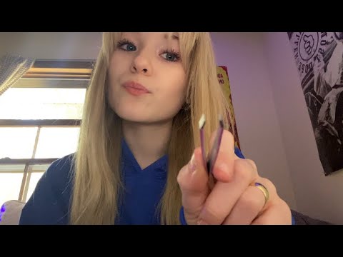 asmr doing your eyebrows roleplay 💓 lofi, whispering, mouth sounds, clipping sounds