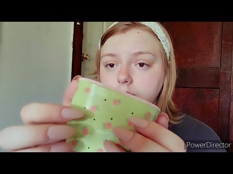 ASMR- Goodwill Haul (CUTE Glass and Ceramics) Tapping, Describing, and Tracing w Gum Chewing