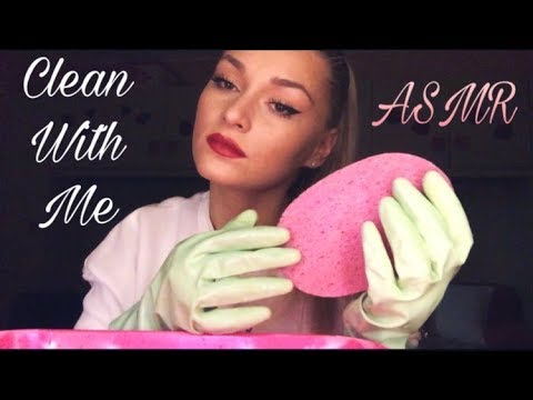 ASMR Clean with me 💦 | Water, Sponge, Spray, Soap, Gloves sounds (Only Tapping)