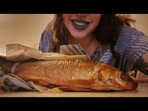 Smoked White Fish Mukbang 🐟 eating show !!!! No Talking 🤍🩵 ASMR
