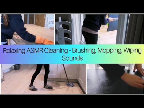 ASMR - Household Cleaning - Brushing, Mopping, Wiping Kitchen Surfaces No Talking