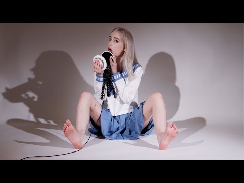 ASMR Ear Licking In Cute Uniform 💓Use Headphones 💓Intensive Licking And Eating 💓