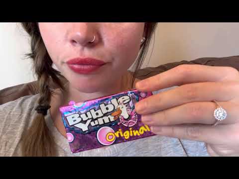 ASMR Gum Chewing/Popping/Snapping, Blowing Bubbles, No Talking