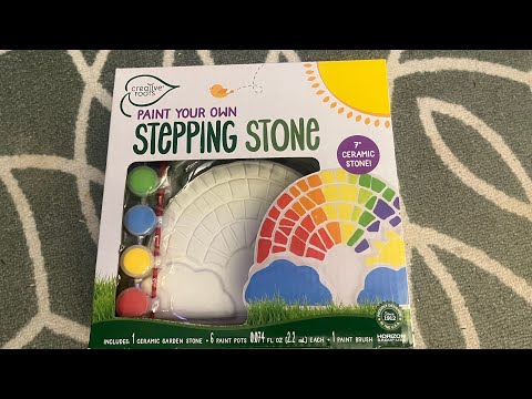 ASMR | Painting a Stepping Stone Garden decor Whispering