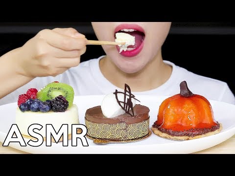 ASMR CHEESECAKE+CHOCOLATE CAKE 꾸덕한 치즈케이크, 초콜릿케이크 Eating Sounds