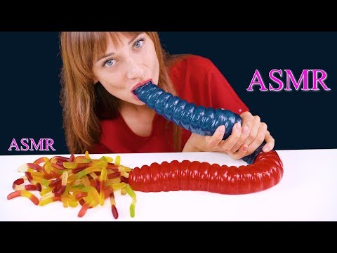 ASMR WORLD'S LARGEST GUMMY WORM MUKBANG (No Talking) EATING SOUNDS