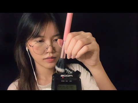 ASMR Ear Cleaning / Brushing your ears / No Talking