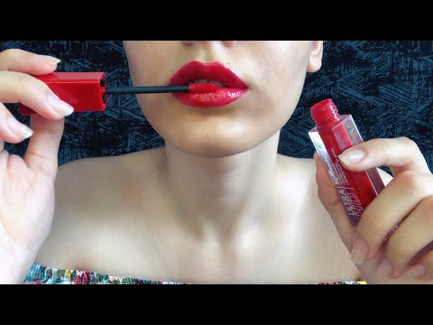 ASMR Mouth sounds and Lipgloss Application 💄