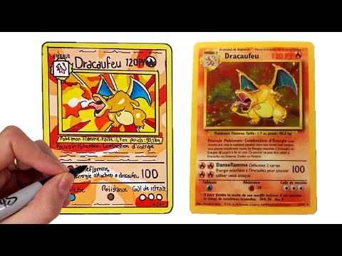 Comment Dessiner La Carte Pokemon DRACAUFEU HOLOGRAPHIQUE 1ERE EDITION [Tutoriel Pas à Pas]