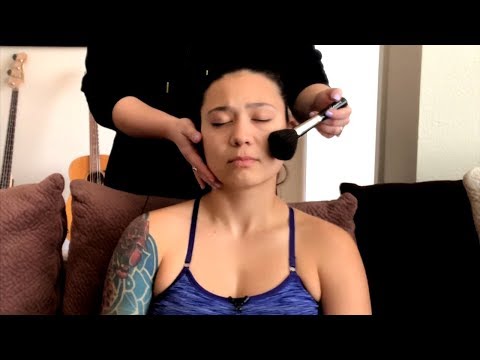 ASMR Relaxing Face, Neck & Shoulder Brushing Massage