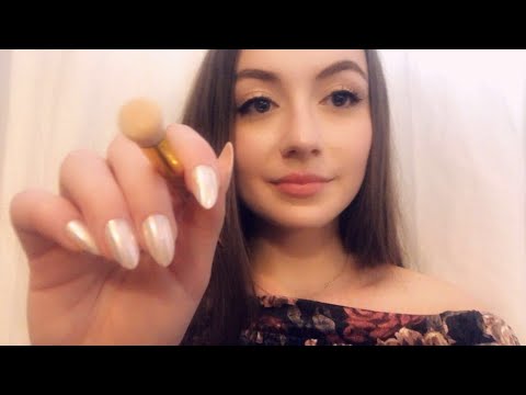 ASMR doing your PROM makeup roleplay (face brushing, whispering, personal attention, mouth sounds)