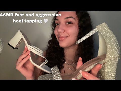 ASMR fast and aggressive tapping on heel collection 🤍