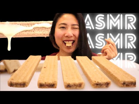 ASMR EXTREME CRUNCHY WAFER 🍪 WITH CONDENSED MILK 웨이퍼  MUKBANG Whispering Tapping & Eating sounds