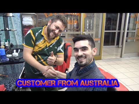 customer from australia💈NECK CRACK💈ASMR TURKISH BARBER=head back face massage💈kafa sırt yüz masaj