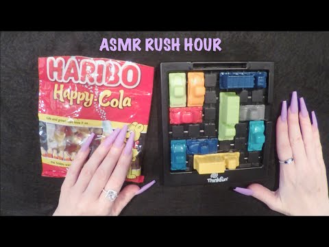 ASMR Haribo Happy Cola Gummies & Rush Hour Game Play | Whispered Binaural