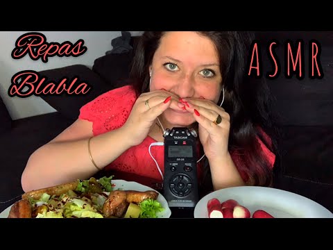 ASMR REPAS BLABLA ( radis, magret de canard, salade, cornichons...)