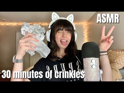 ASMR | 30 minutes of relaxing crinkles, bubble wrap, foil, paper | ASMRbyJ