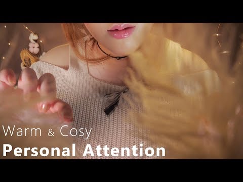 ASMR Warm & Cosy Personal Attention 🌙 (Touching Your Face, Massage, Cleansing, Haircut, Makeup)