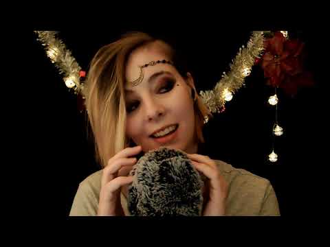 ASMR | close up soft whispering with fluffy sounds and the blue yeti mic