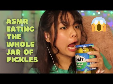 Extremely Sour Pickle ASMR Eating | I Ate the WHOLE JAR! | Big Crunch Sounds Intense Tingles