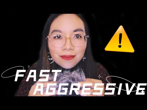 ASMR FAST AGGRESSIVE FLUFFY MIC SCRATCHING (No Talking) ⚡ ⚠️