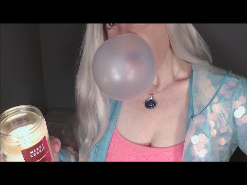 ASMR Gum Chewing Bubble Blowing Woman In Crinkle Jacket Comforts You When You're Down