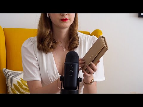 ASMR | Fast Tapping on golden leather clutch (no talking)