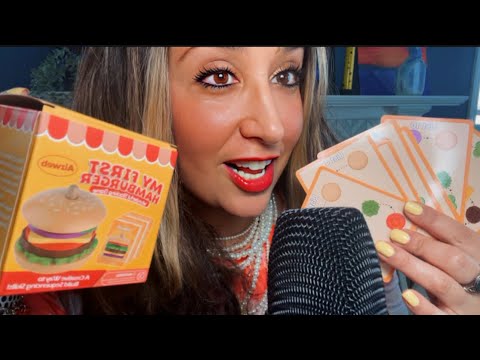 Wooden Burger in a Box 🍔 ASMR Gum Chewing Roleplay/ Relaxing Humor