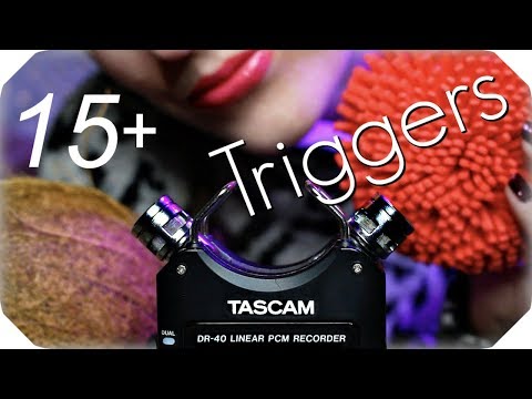 ASMR 15+ TASCAM Triggers for Sleep, Tingles & Study (NO TALKING) Ear to Ear Varied Sounds 🎙