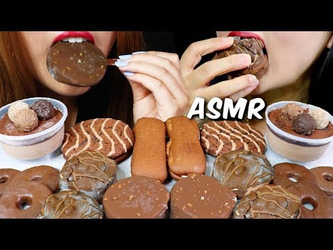 ASMR CHOCOLATE FUDGE ICE CREAM, DEVIL DOGS, CAKES, CHOCOLATE MOUSSE 리얼사운드 먹방 | Kim&Liz ASMR