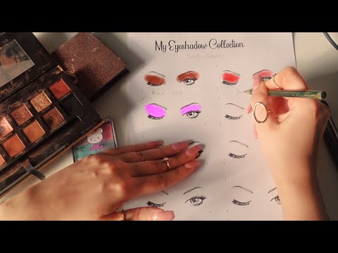 [ASMR] EYESHADOW ON EYE CHARTS (tapping, whispering, makeup sounds) to help you relax
