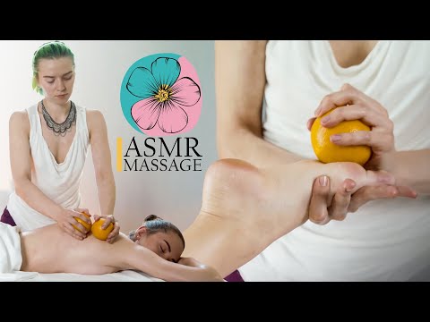 ASMR massage with hot oranges by Helen | Pleasant sounds from procedure