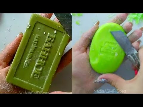 Green soap collection💚💚💚/Dry Soap carving ASMR/ relaxing sounds/No talking. Satisfaction ASMR video