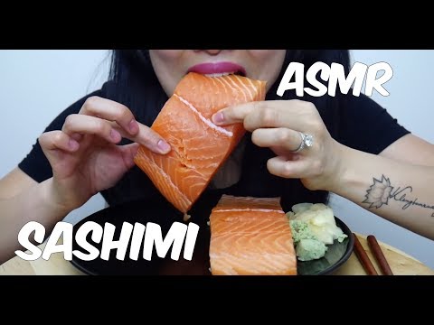 ASMR Salmon Sashimi (EXTREME SAVAGE EATING) Whole Big Slice NO TALKING | SAS-ASMR