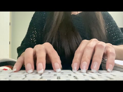 ASMR Typing on Keyboard with Long Nails (Up close and Intense)
