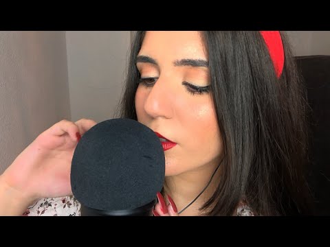 ASMR breathy whispers ~ rambling, face brushing with counting