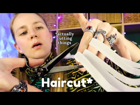 ASMR Giving You A Haircut & ACTUALLY Cutting Things ✂️