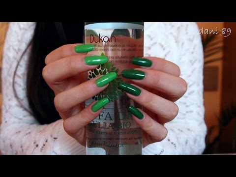 ASMR: 💟 Tapping on glass bottle ...with green nail polish