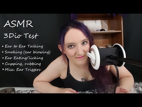 ASMR 3dio Test!!! Ear attention (cupping, hair and ear brushing, ear eating, etc.)