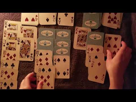 ASMR | Solitaire with Whispers and Gentle Crackling Fire 😴
