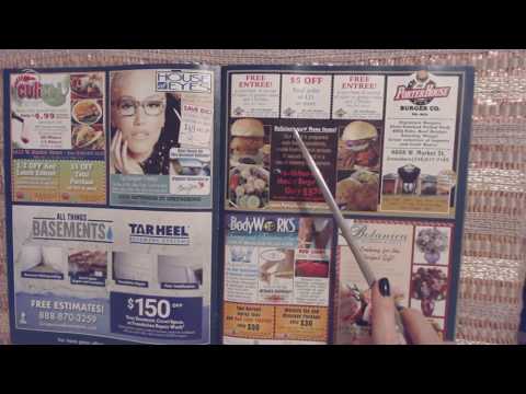 ASMR ~ Whispered Reading of Local Business/Coupon Magazine (w/Pointer)