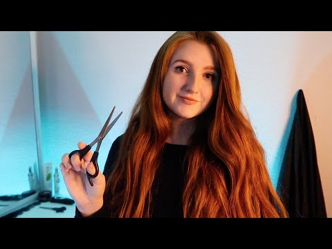 ASMR Haircut & Shave Barber Shop Roleplay (Clippers, Scissors, Spray Bottle, Blow Dryer)