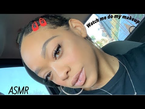 ASMR | watch me do my makeup, GRWM + whispers & tapping