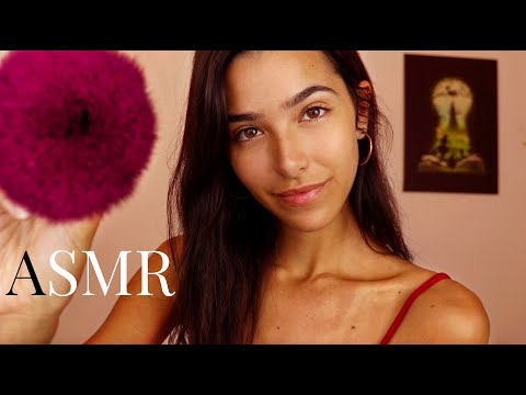 ASMR Face Attention & Relaxation (Feathers, Face touching, Face brushing, Energy pulling..)