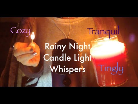 ASMR Girl Friend Role Play.  Rainy Night By Candle Light.  Whispers and Sounds of Rain.