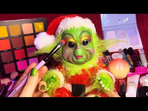ASMR Grinch Makeup and Hairstyling (Whispered)
