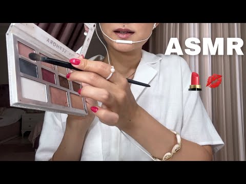 ASMR doing your makeup💅🏻 (mouth sounds, makeup application, personal attention, whispers)